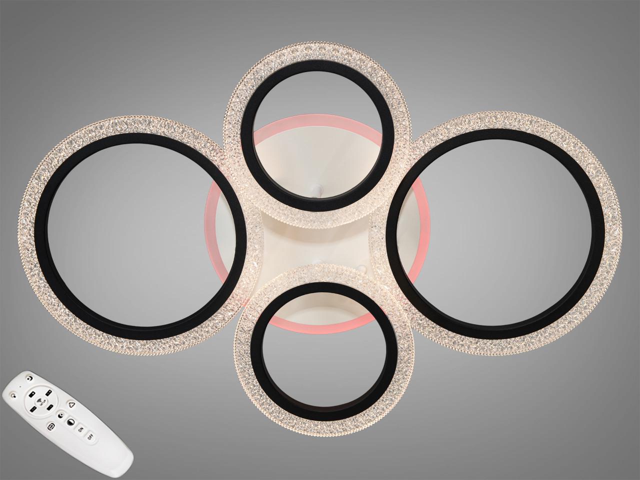 Люстра потолочная с диммером LED 2408/4BK 3col dim (2437588215)