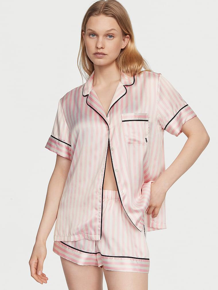 Піжама сорочка/шорти сатинова Victoria's Secret Satin Short Pajama смужка Set S Рожевий (26604541) Піжама сорочка/шорти сатинова Victoria's Secret Satin Short Pajama смужка Set S Рожевий (26604541)