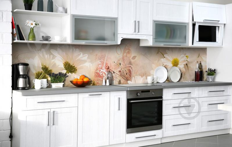 Скинали на кухню Zatarga «Нотки блаженства» 600х2500 мм вінілова 3Д наклейка кухонний фартух самоклеюча