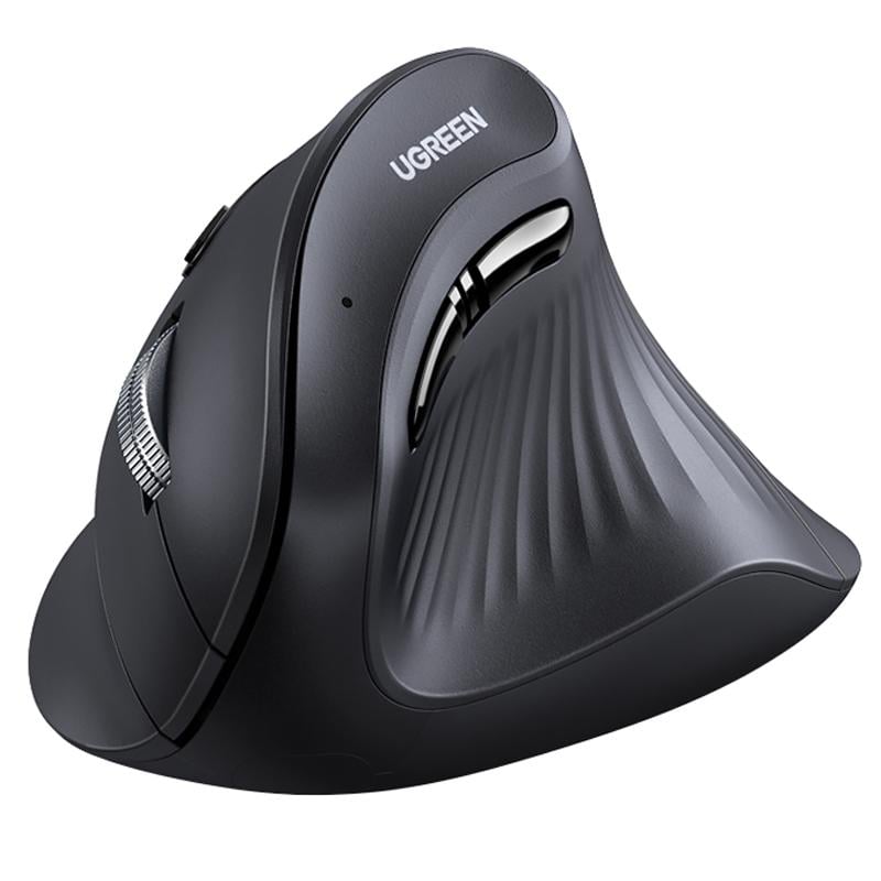 Мышь эргономичная вертикальная компьютерная беспроводная UGREEN MU008 Multi-mode Vertical Mouse Black (25444) - фото 1
