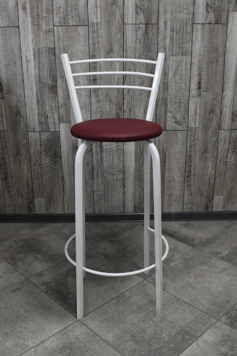 Стілець барний металевий 35х107 см Бордовий/Білий (2491284909)