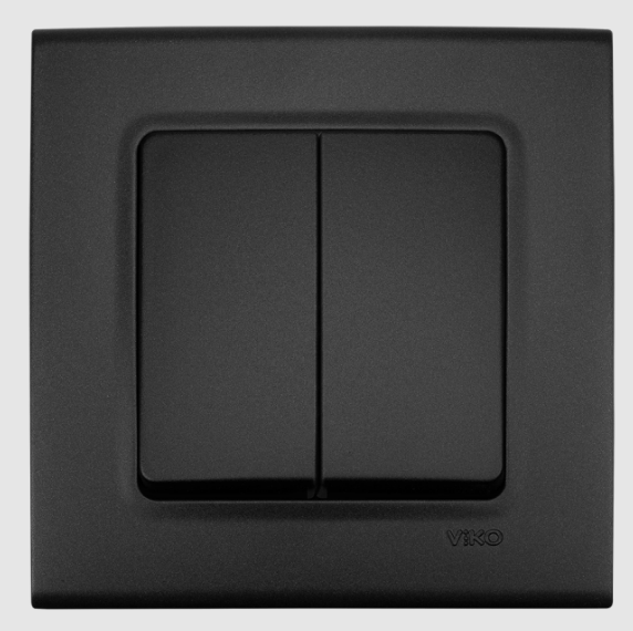 Выключатель 2-клавишный VIKO Linnera Life Черная ночь (31177790)