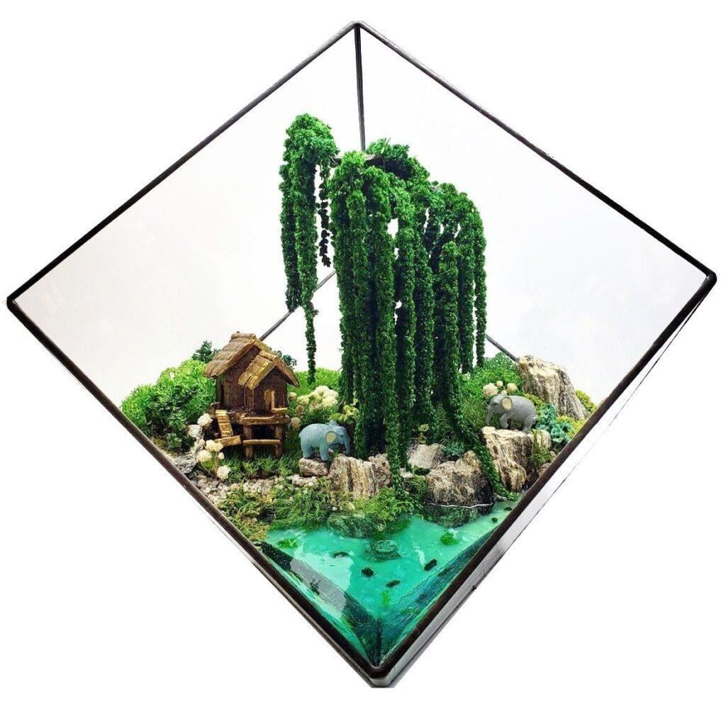 Флорариум с деревом из стабилизированного мха Таинственная феерия 26 см