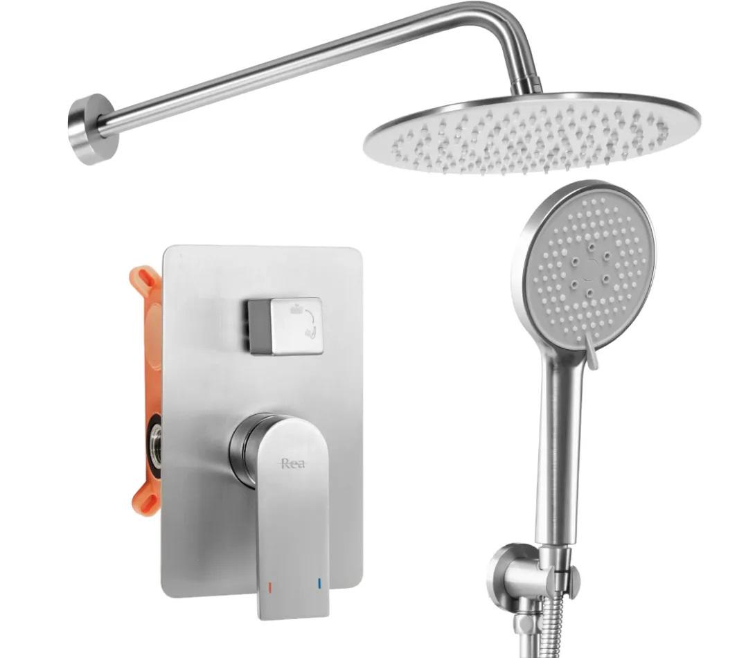 Душовий гарнітур прихованого монтажу Rea Verso Мат BOX Нікель (Rea-P4800) Душовий гарнітур прихованого монтажу Rea Verso Мат BOX Нікель (Rea-P4800)