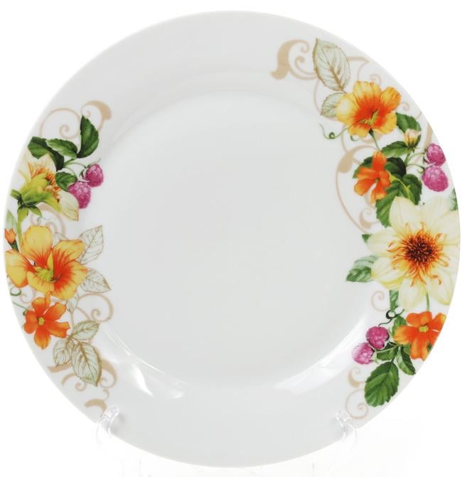 Набор фарфоровых обеденных тарелок Летняя фантазия Ø 27 см 6 шт. (BD-970-230)