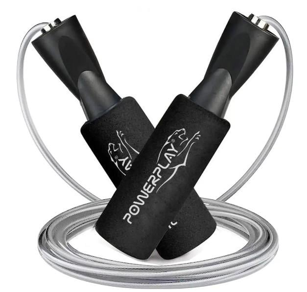 Скакалка скоростная с подшипниками PowerPlay 4209 Sport Jump Rope 3 м Черный (PP_4209_Black)