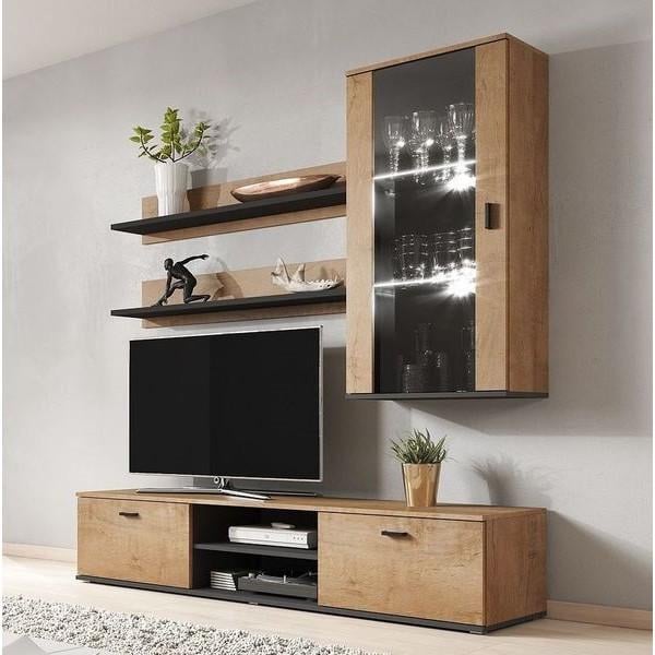 Стенка комплект Cama Soho 5 из ламинированной ДСП/МФД без подсветки Дуб Лефкас Стенка комплект Cama Soho 5 из ламинированной ДСП/МФД без подсветки Дуб Лефкас