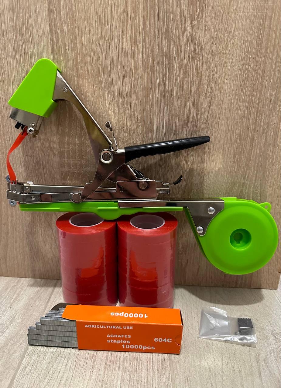 Набор для подвязки винограда/овощ и цветов тапенер Tapetool лента 130 мкр 20 мотков и скобы 10000 шт. - фото 3