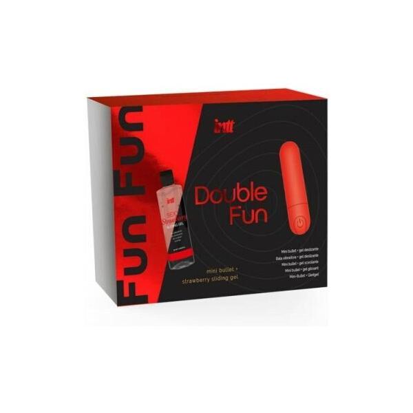 Набір Intt DOUBLE FUN: віброкуля та лубрикантів полуничний 50 мл (SO7130) - фото 4