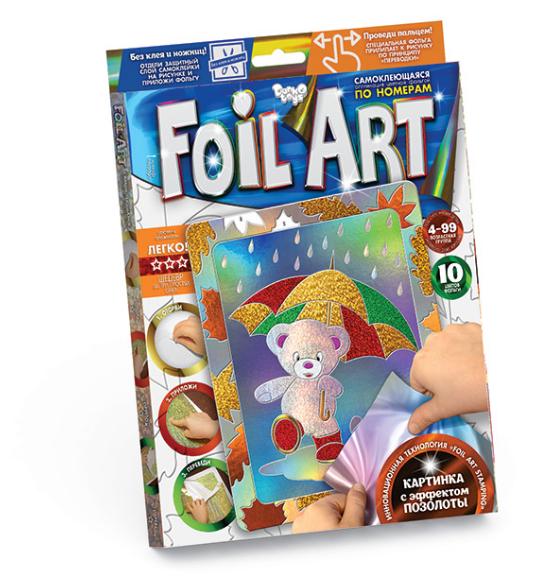 Дитяча аплікація різнобарвною фольгою FOIL ART Мишка