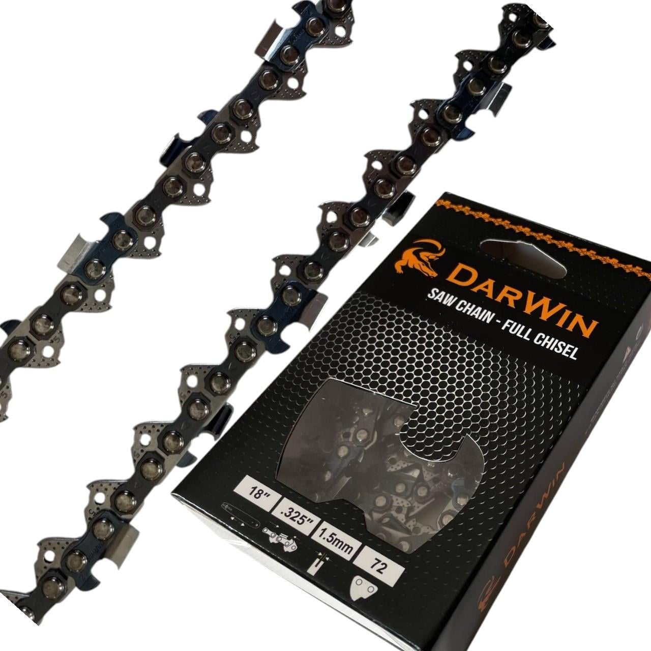 Цепь на бензопилы Darwin 72 звена для шины 45 см 18" 0,325" 1,5 мм квадратный зуб (2761292825)