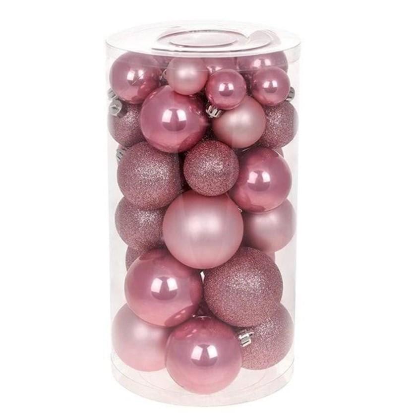 Набор шаров пластиковых новогодних 40 шт. (13077)