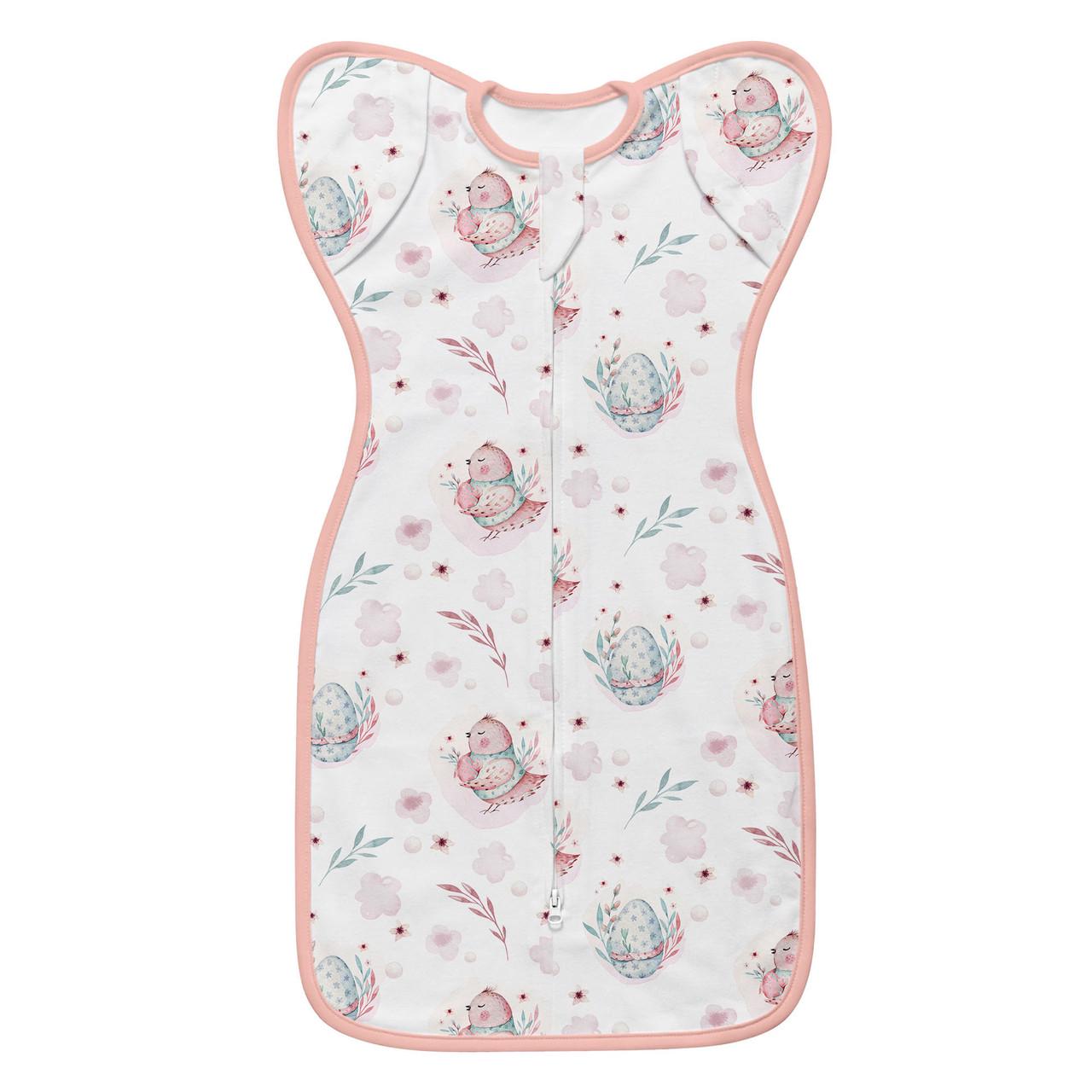 Пеленка-кокон для младенцев Птичье счастье на молнии интерлок 68x35 см (2871529171)