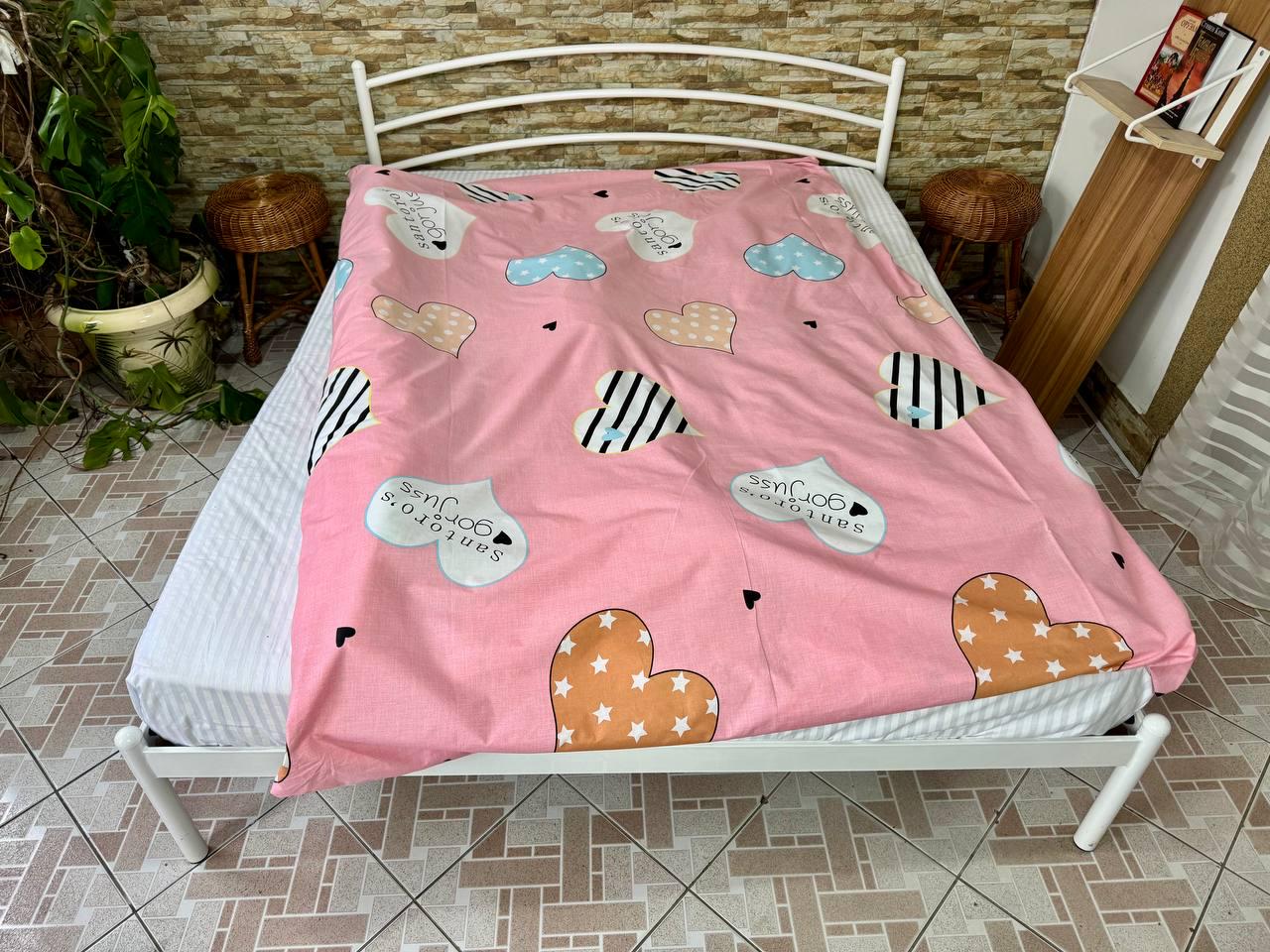 Пододеяльник из бязи Сердечки на розовом 150х220 см (G-4152/x150)