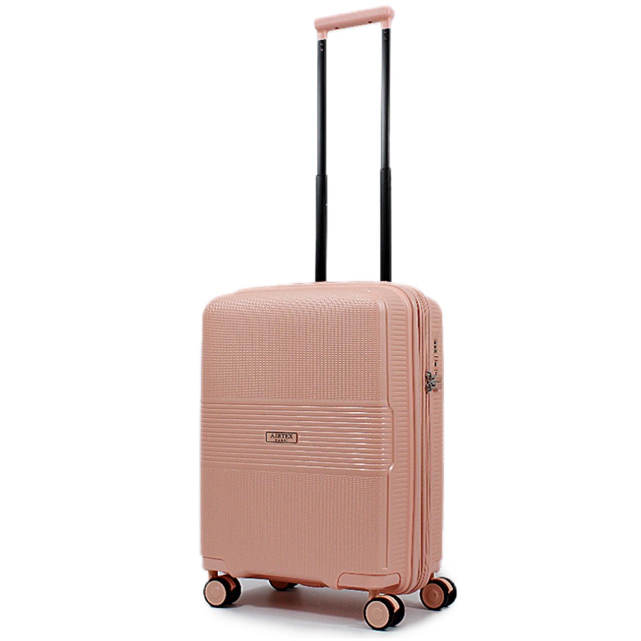 Чемодан ручная кладь AIRTEX полипропилен S 55х40х25 + 5 см 54 л 3 кг Розовый