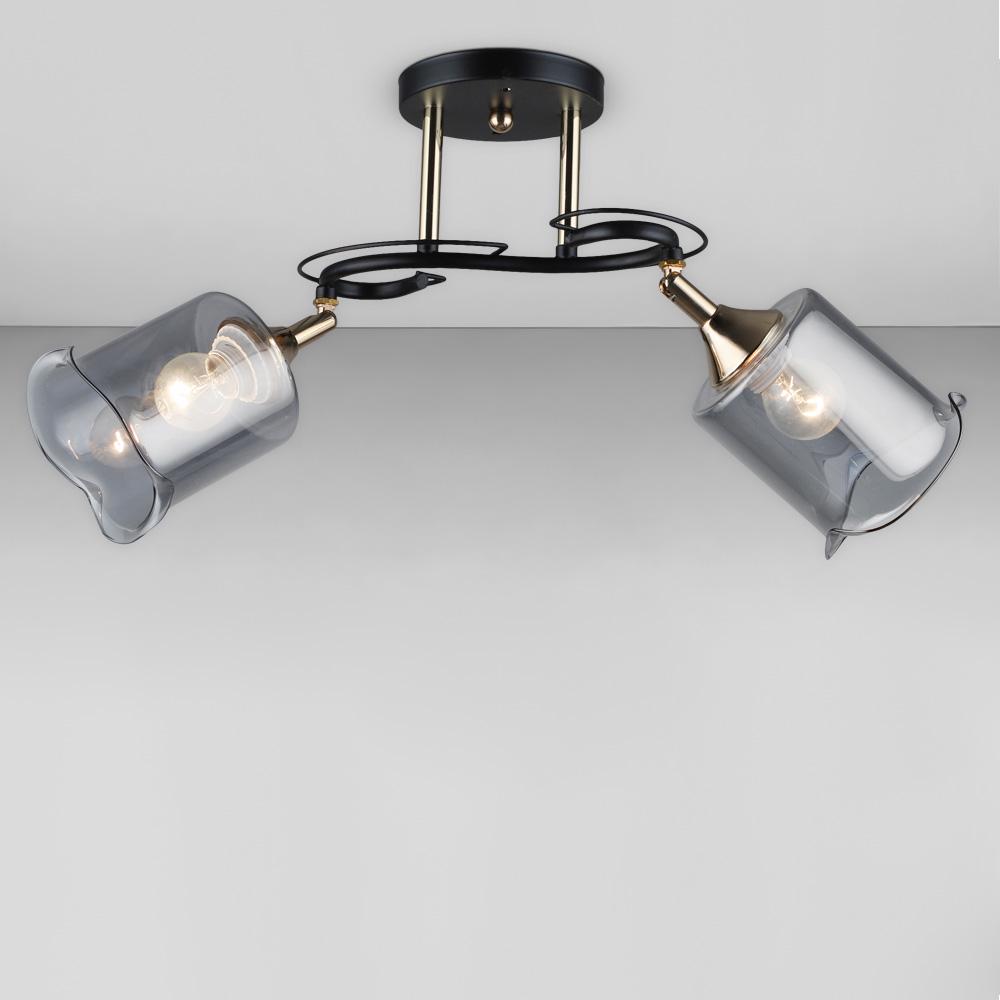 Люстра потолочная Light House SRS-19033/2 Черный с золотым/Дымчатый