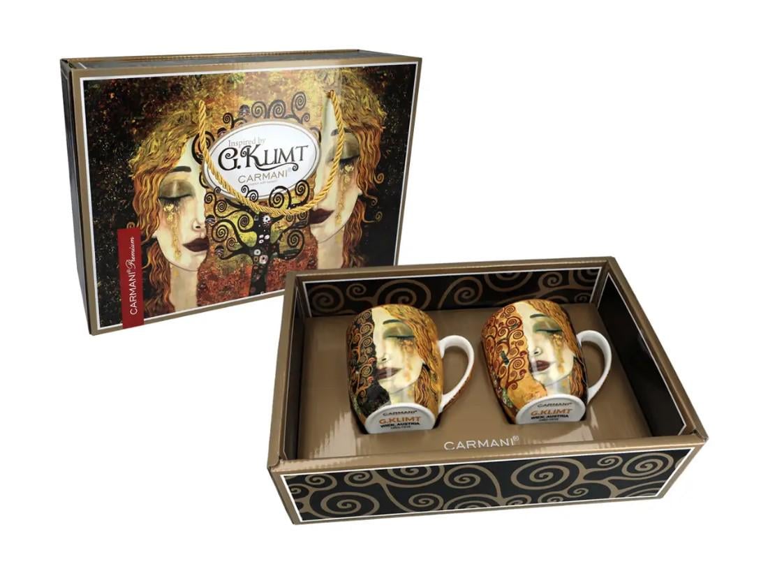 Набор 2 кружки фарфоровые Carmani Г.Климт Золотые слезы 450 мл