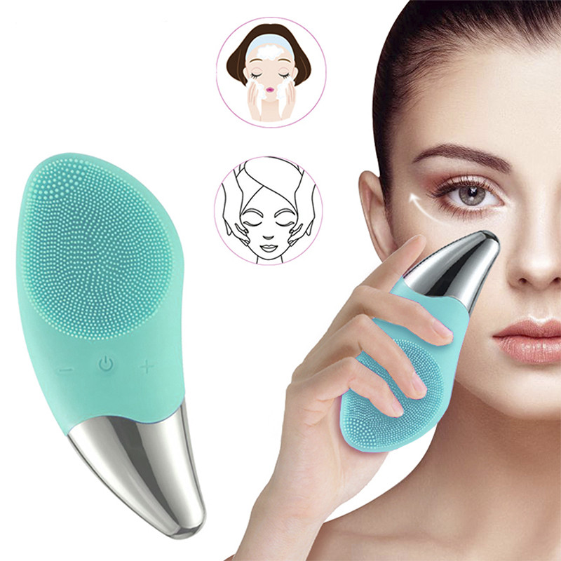 Щетка-массажер электрическая силиконовая Sonic Facial BrushBR-020 для лица Mint Green - фото 5