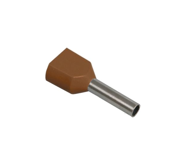 Наконечник изолированный двойной УЕК НГИ2 1,5-8 2х1,5 мм2 гильза 8 мм 100 шт. Коричневый (UTE10-D2-4-100)