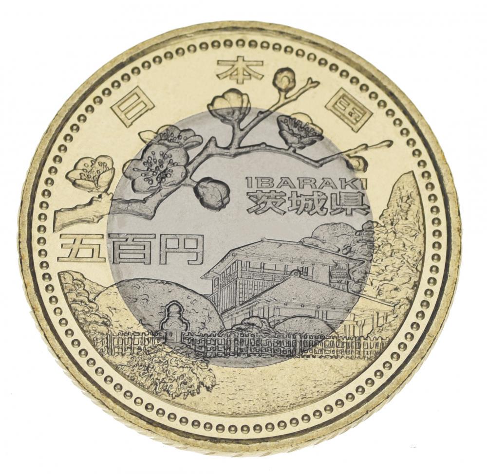Коллекционная монета Япония 500 йен 2009 Биметалл UNC Префектуры - Ибараки (М03049)