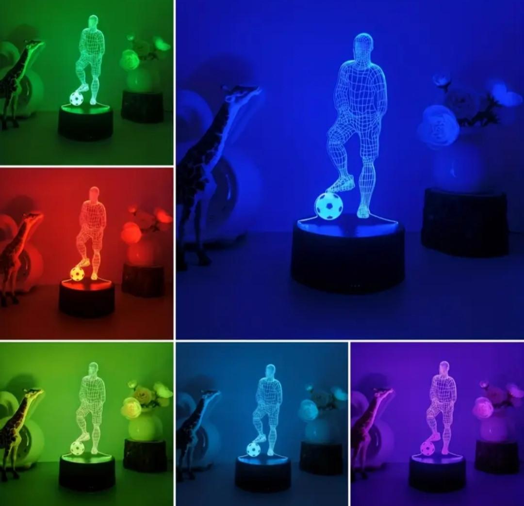 LED-нічник 3D RGB Футболіст з м'ячем (27829572) - фото 3