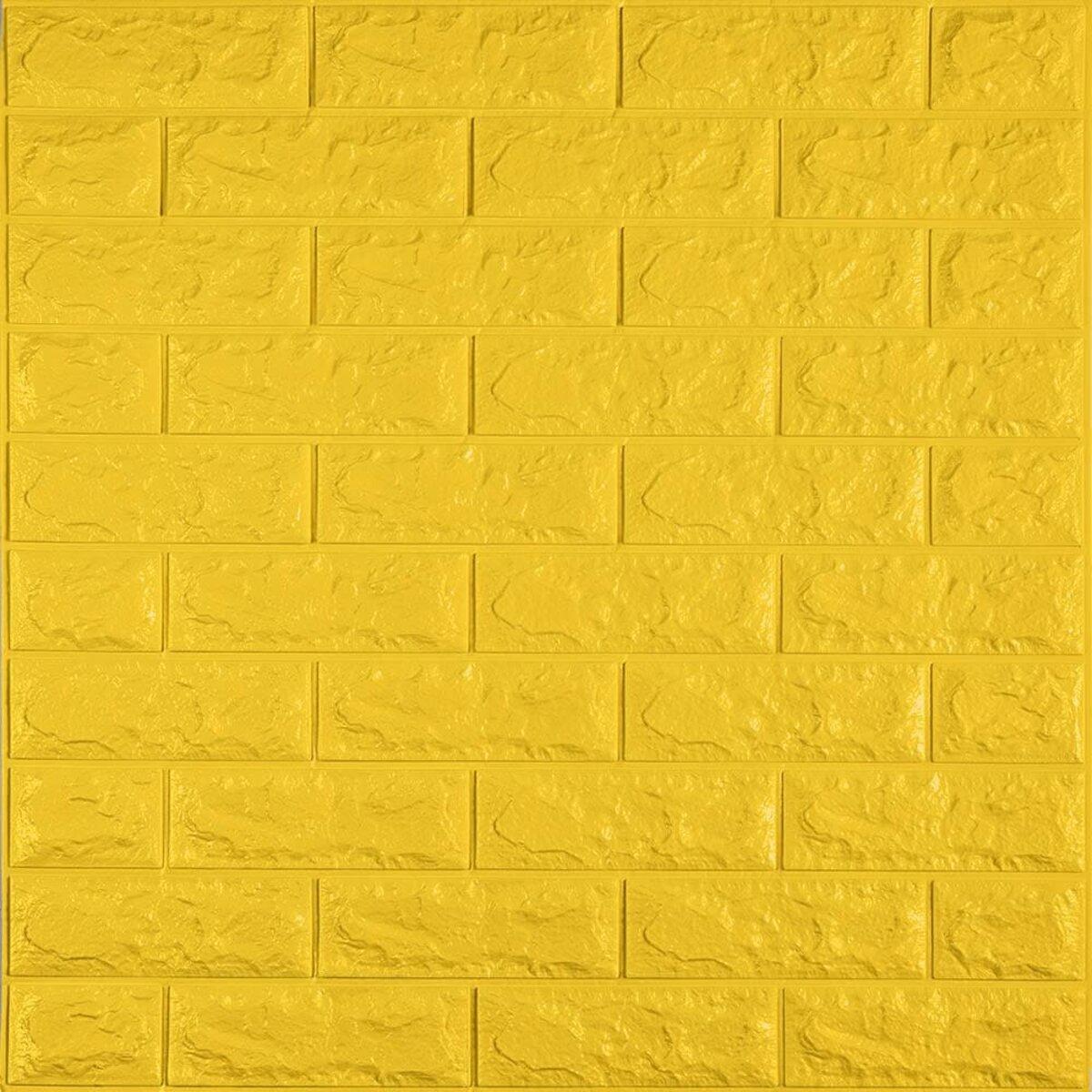 3D-панель Кирпич самоклеящийся 700х770х7 мм Желтый (010-7)
