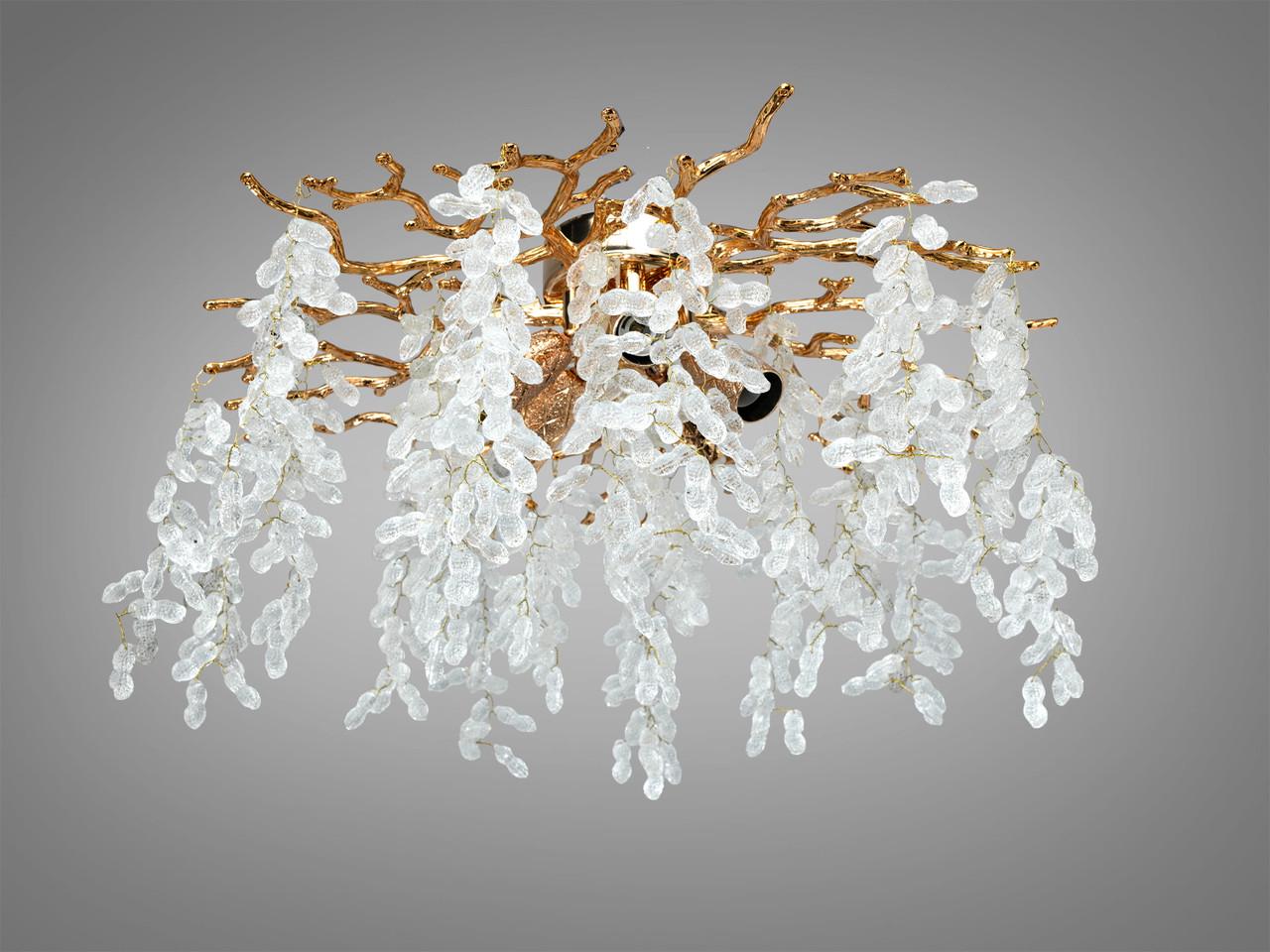 Люстра LED для вітальні P8050/D500G Кришталева Гліцинія 5xE14 Золотий (3100521003)