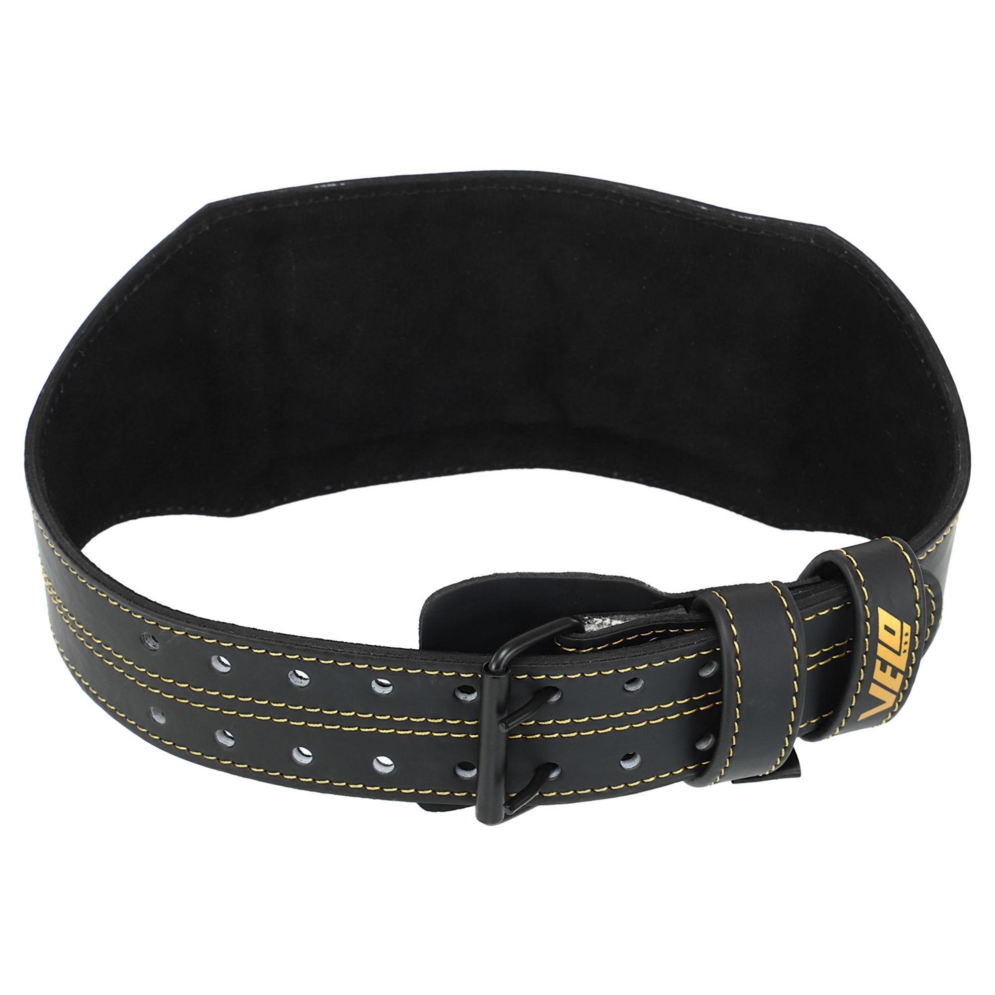 Пояс атлетический кожаный Velo VL-9738 ширина 15 см M Черно-золотой