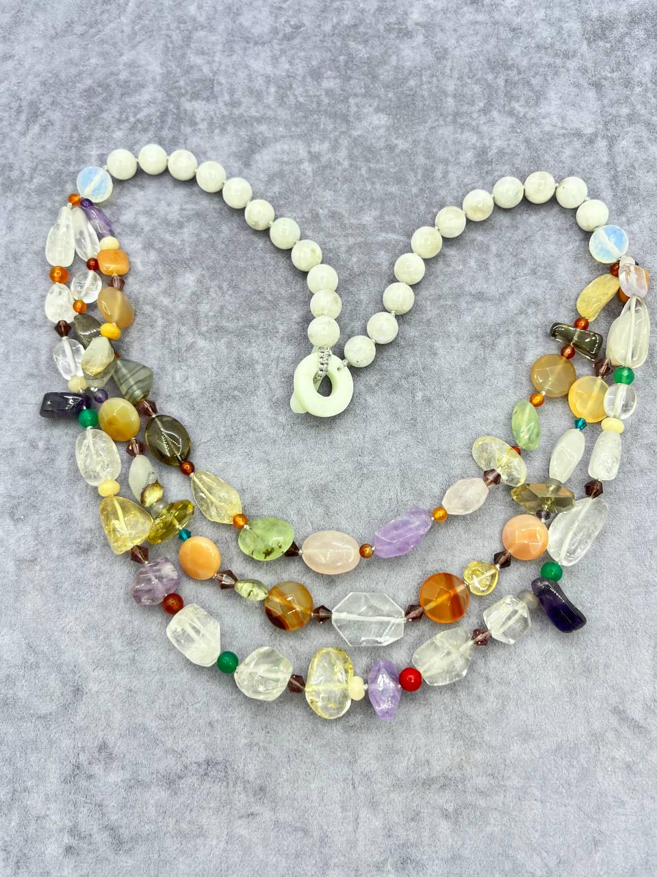 Бусы самоцветы 66 см Разноцветный (10192)