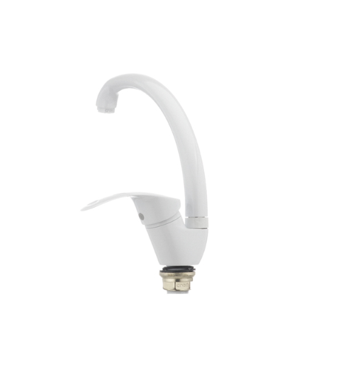 Смеситель на кухню Cron MARS-777 высокий однорычажный цинковый сплав Белый (b-CR0787) - фото 4