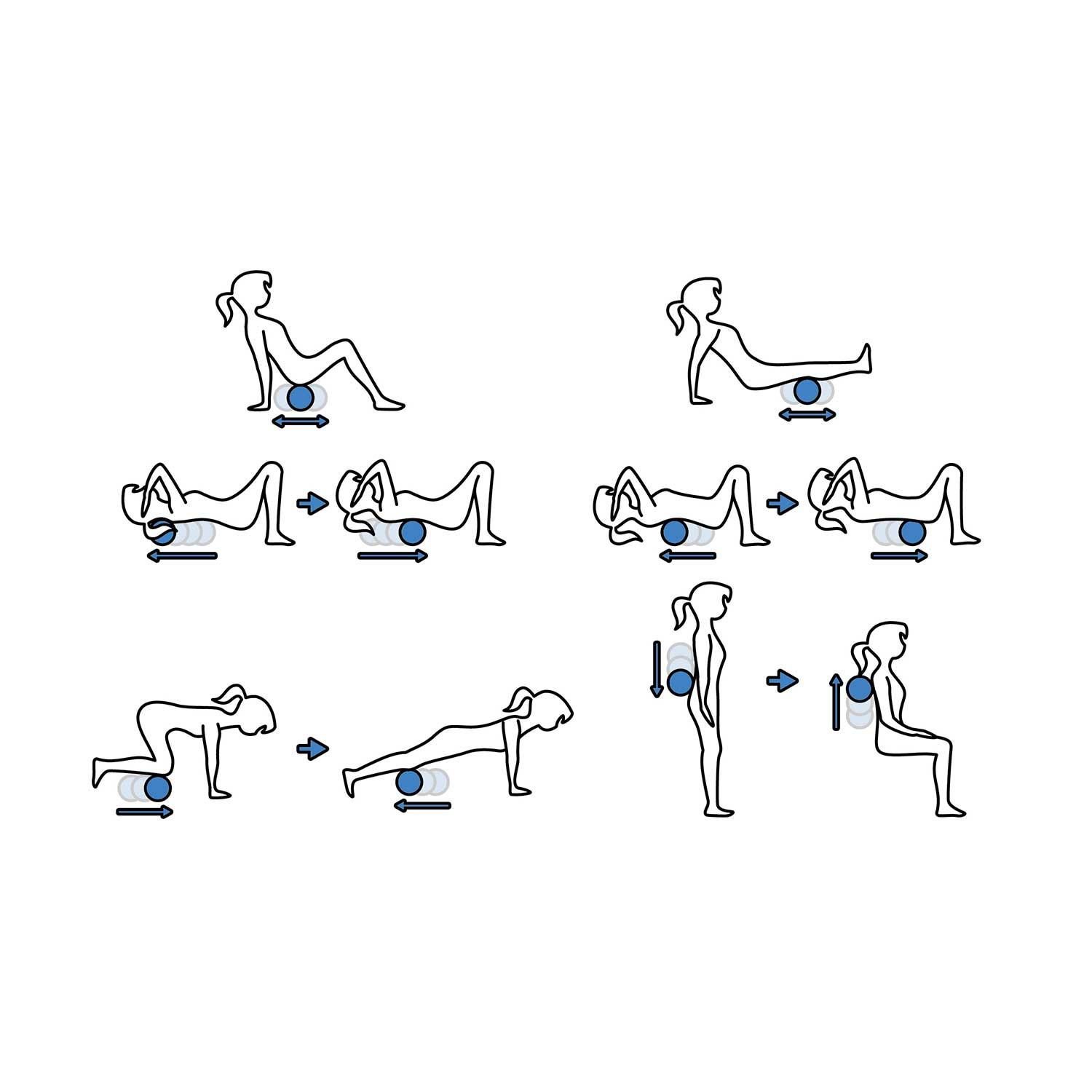 М'яч для масажу та фітнесу NS-966 подвійний Чорно-блакитний (429893) - фото 6