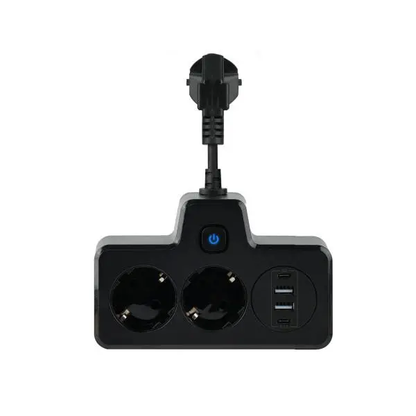 Фільтр-розгалужувач мережевий SNAILS 2 розетки LED 4 USB та сенсорним керуванням 8 см Чорний (147-107-HP-5-18 ) - фото 2 Фільтр-розгалужувач мережевий SNAILS 2 розетки LED 4 USB та сенсорним керуванням 8 см Чорний (147-107-HP-5-18 ) - фото 2