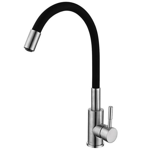 Змішувач для кухні Lidz Aria 04R-BFS LD014AR43364 з гнучким виливом Чорний (160247)