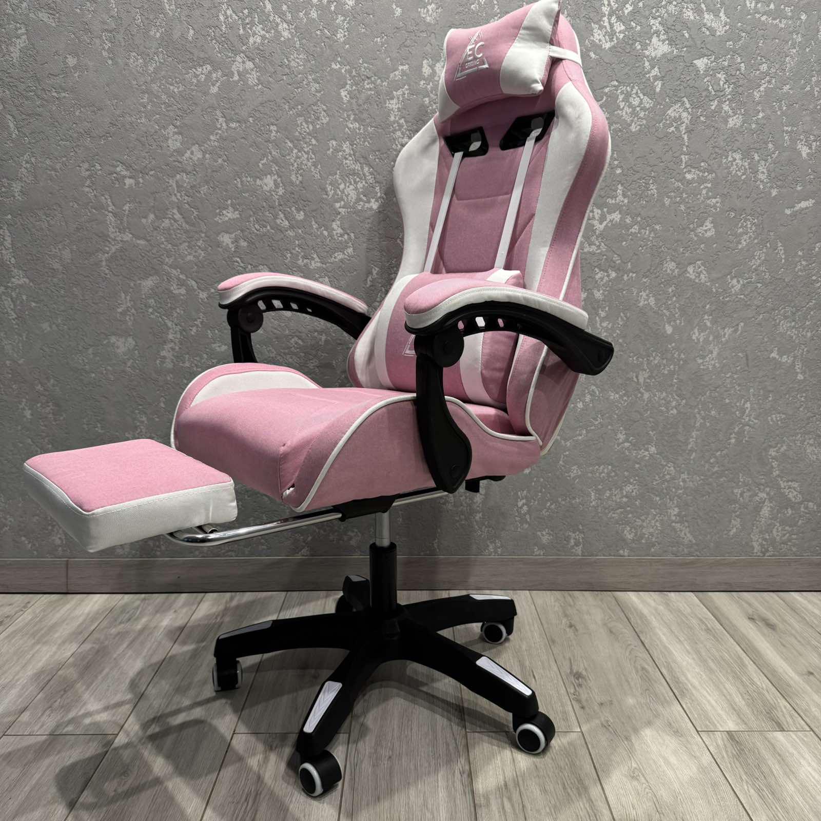 Кресло компьютерное тканевое EC Gaming K40 Розово-белый - фото 3