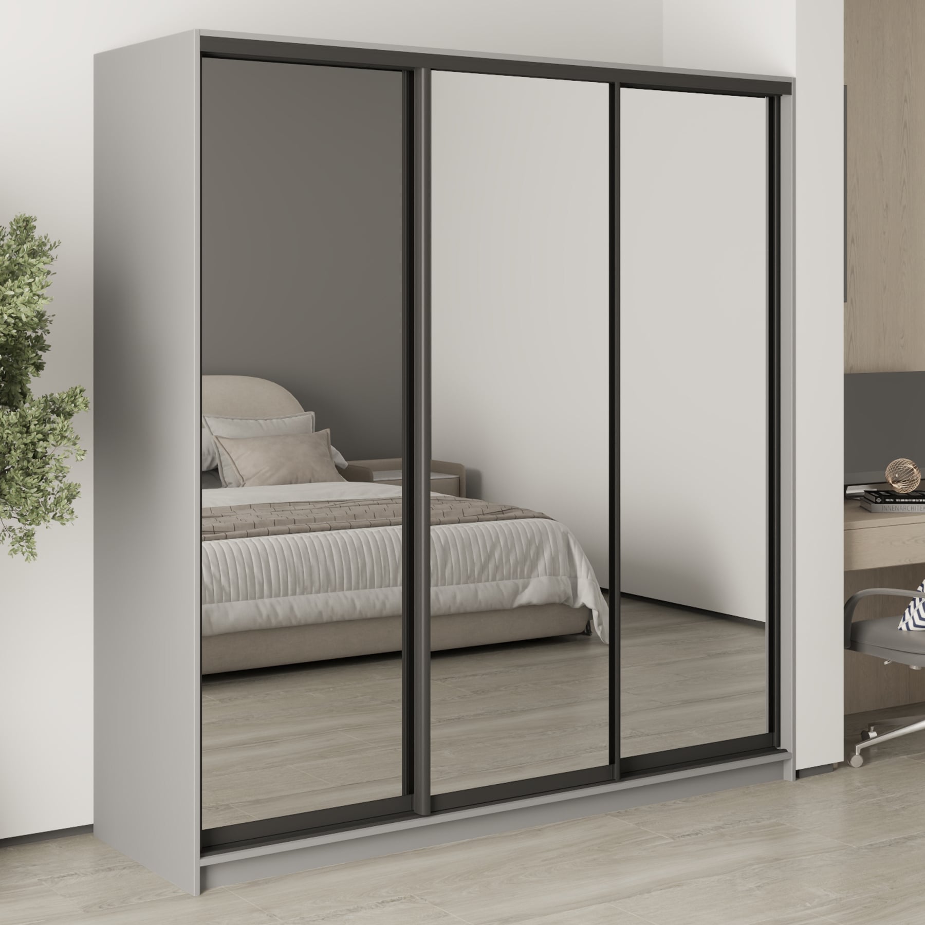 Шкаф-купе трехдверный Mebel Star Стандарт BG MBS-8522 200х45х210 см Серая мышка (1007933) Шкаф-купе трехдверный Mebel Star Стандарт BG MBS-8522 200х45х210 см Серая мышка (1007933)