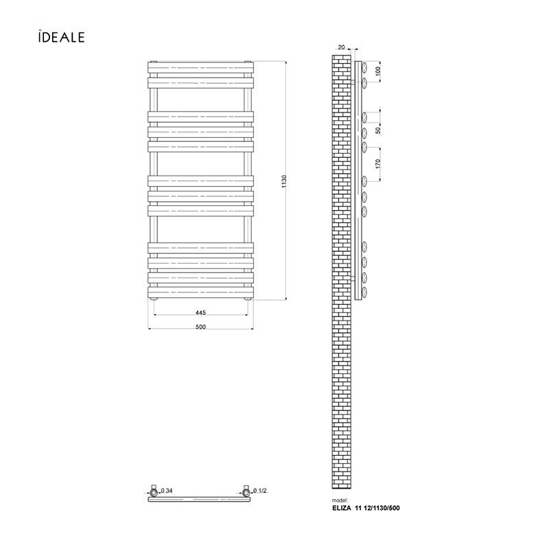 Рушникосушка дизайнерська Ideale Eliza 11 12/1130/500 Чорний - фото 4