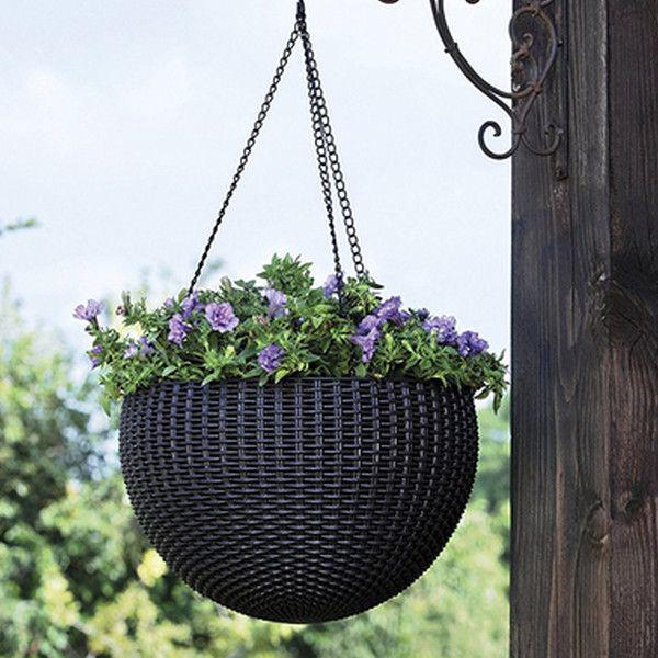 Горшок Keter Rattan Hanging Sphere 8,6 л Коричневый - фото 3
