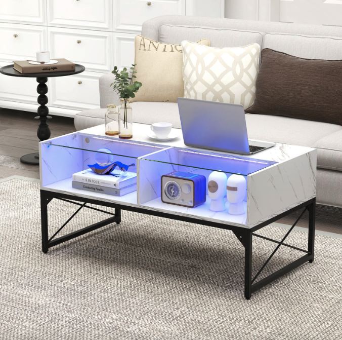 Журнальный стол Costway Moderne с подсветкой стол Costway Moderne с подсветкой Мраморный (4732) - фото 6