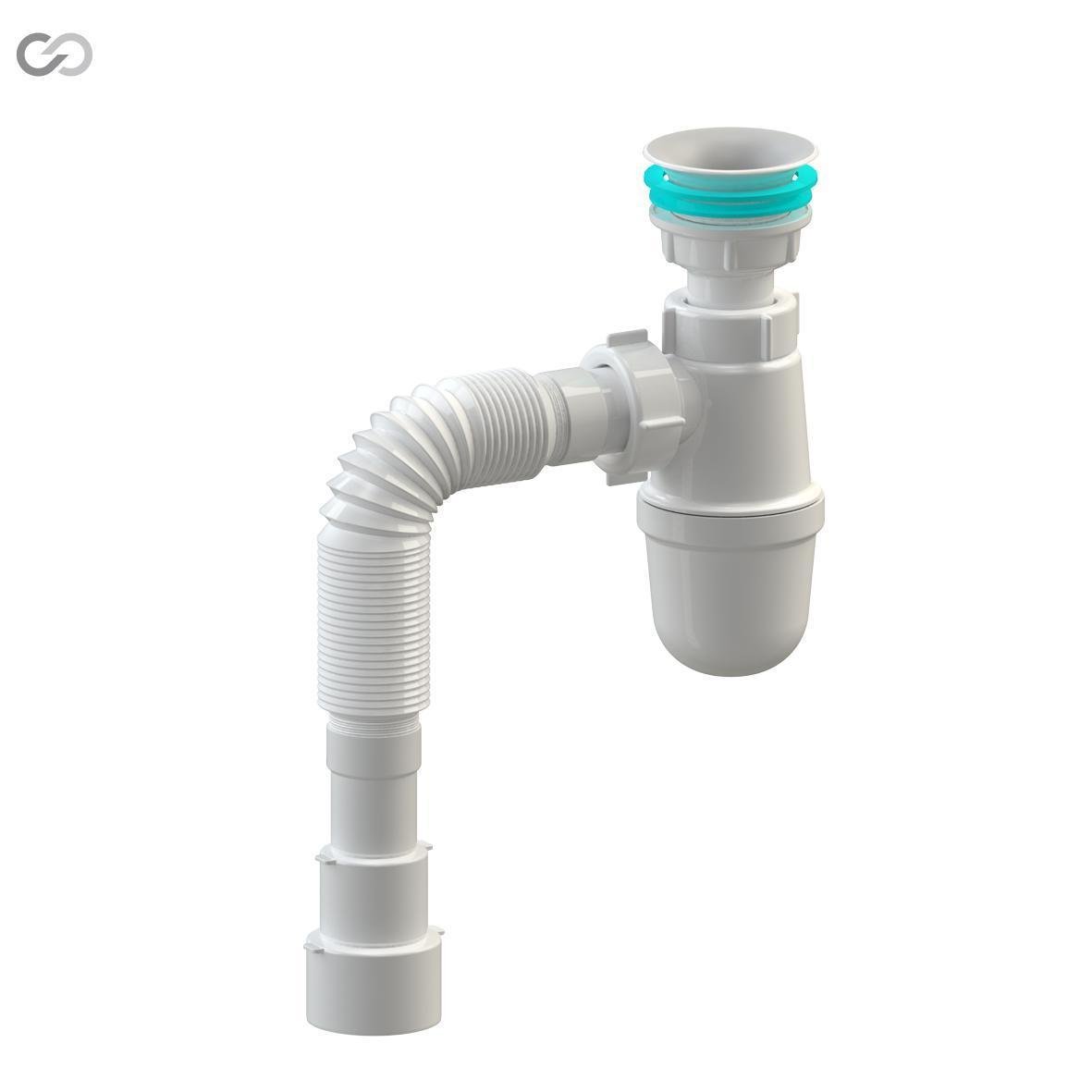 Сифон SoloPlast Т0005 для мойки и умывальника с пластиковой гофрой 600 мм универсальное подключение 40/50 мм (2519186758) - фото 2 Сифон SoloPlast Т0005 для мойки и умывальника с пластиковой гофрой 600 мм универсальное подключение 40/50 мм (2519186758) - фото 2