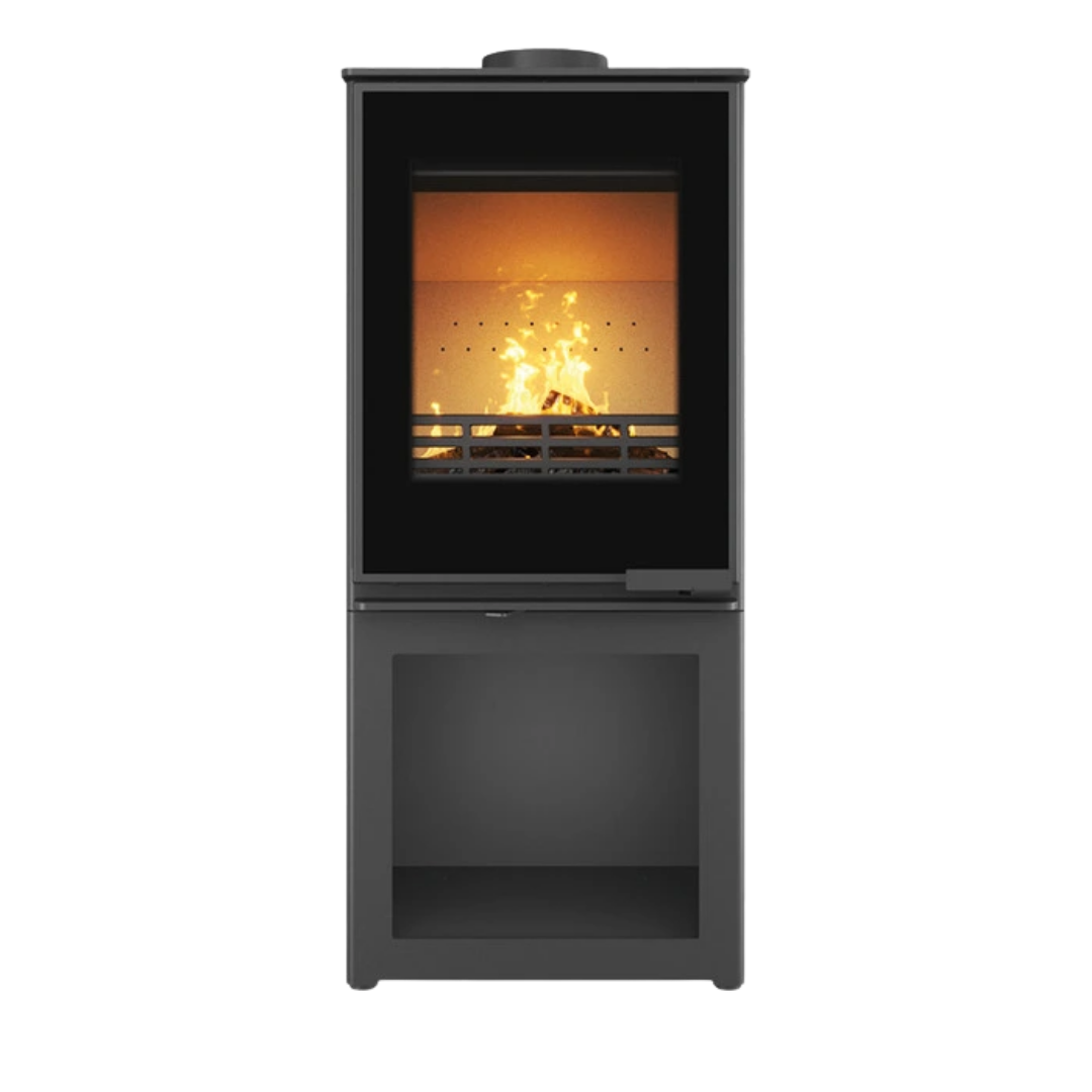 Печь-камин на дровах стальная KAWMET HARITA S15v S-Box Decor 5,7 кВт (WS15v-SBox-Decor)