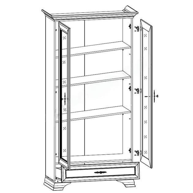 Пенал-вітрина ВМК Кентукі REG2W1S Білий альпійський (GRB-1776) - фото 2