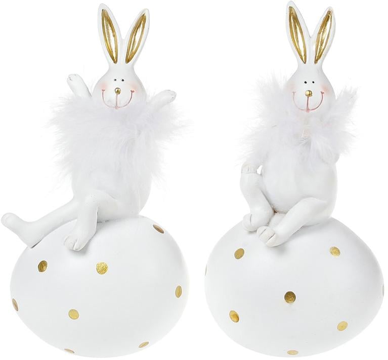 Набор статуэток Зайчик на яйце 7,5х6х14 см полистоун 2 шт. (BD-823-900)