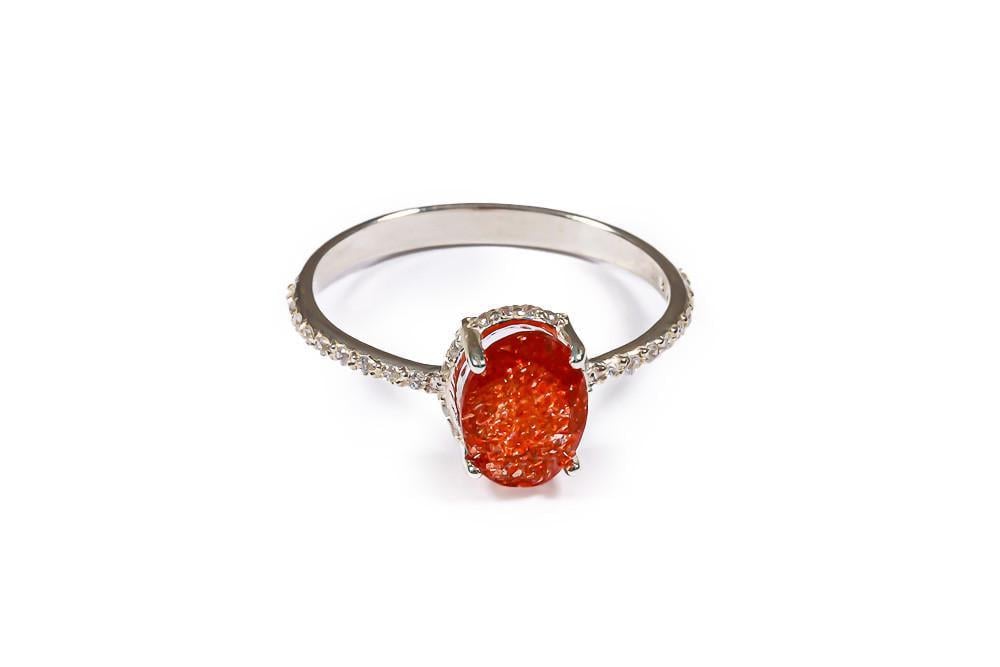 Кольцо из родированного серебра с солнечным камнем SK-0072 р. 17,5 (2243967714) Кольцо из родированного серебра с солнечным камнем SK-0072 р. 17,5 (2243967714)