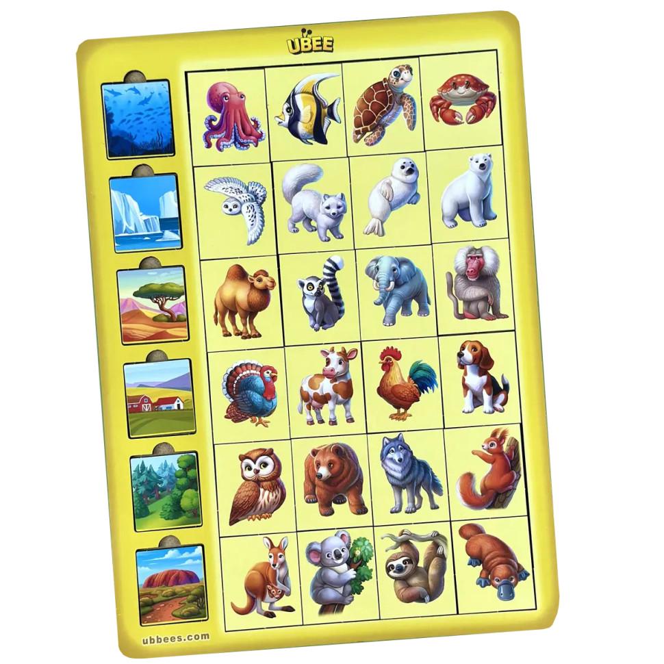 Деревянный сортер Ассоциации животные 32х23 см Ubumblebees с карточками среды (ID-180-D-394)