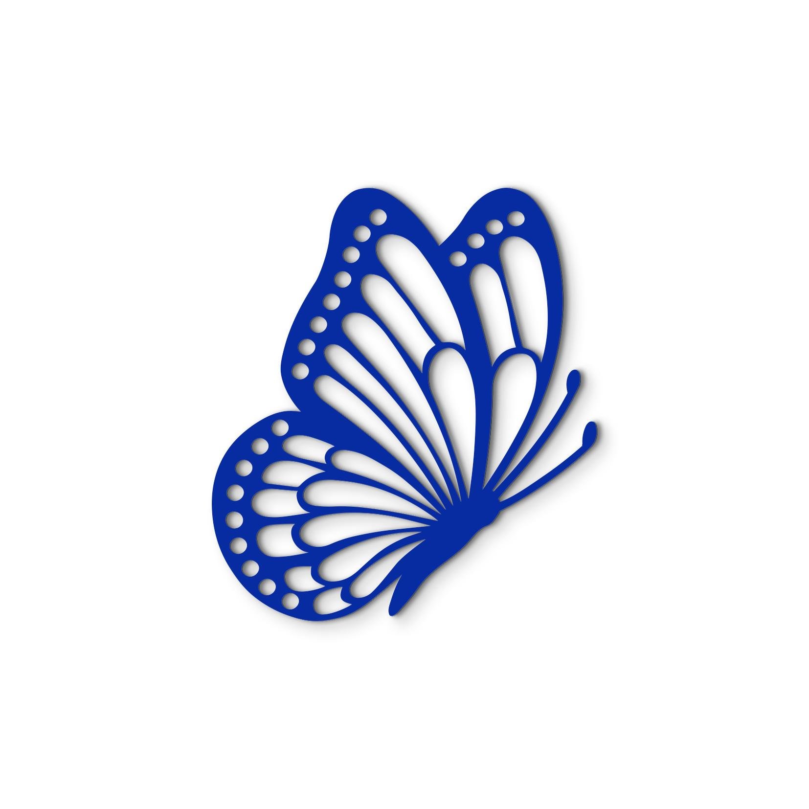 Декоративне панно з дерева Woodyard Чарівний Метелик у профіль 15x18 см Синій (0531sBlue6) - фото 1