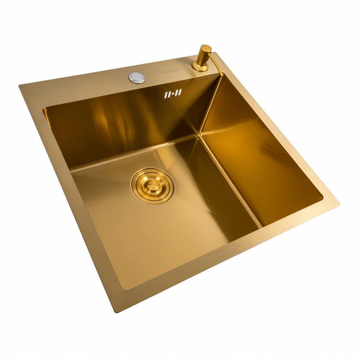 Мийка Valeso Handmade PVD із змішувачем Valeso JW449 PVD 50x50 см Gold (030503) - фото 3 Мийка Valeso Handmade PVD із змішувачем Valeso JW449 PVD 50x50 см Gold (030503) - фото 3