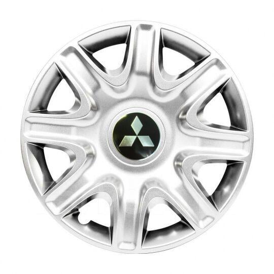 Автомобильные колпаки SKS 332 R15 с логотипом Mitsubishi 4 шт. Серебристый