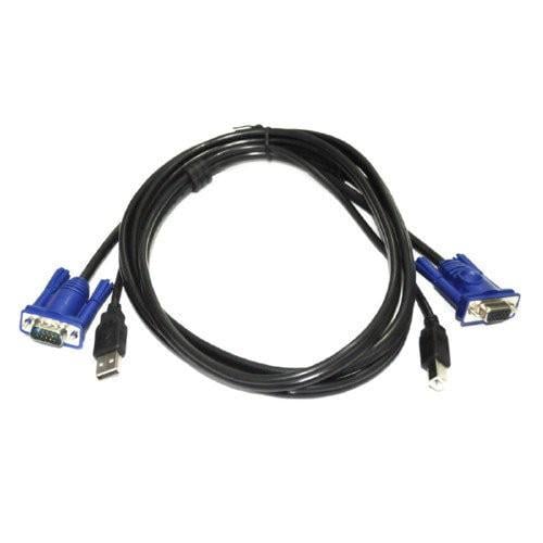 Кабель для KVM свеча VGA+USB to VGA+USB 1,5 м Black (287797)