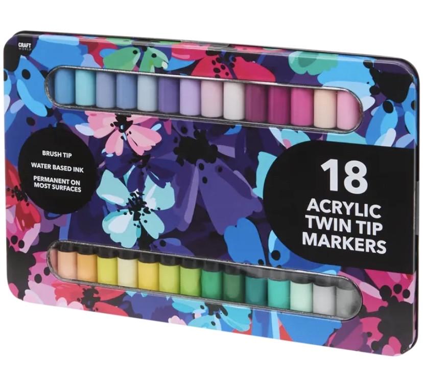 Маркери акрилові двосторонні на водній основі 18 шт. 36 кольорів (2553228764) - фото 2 Маркери акрилові двосторонні на водній основі 18 шт. 36 кольорів (2553228764) - фото 2