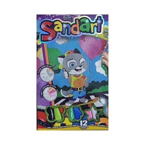 Фреска из песка Danko Toys Sand Art Котенок с шариком (SA-02-01U)